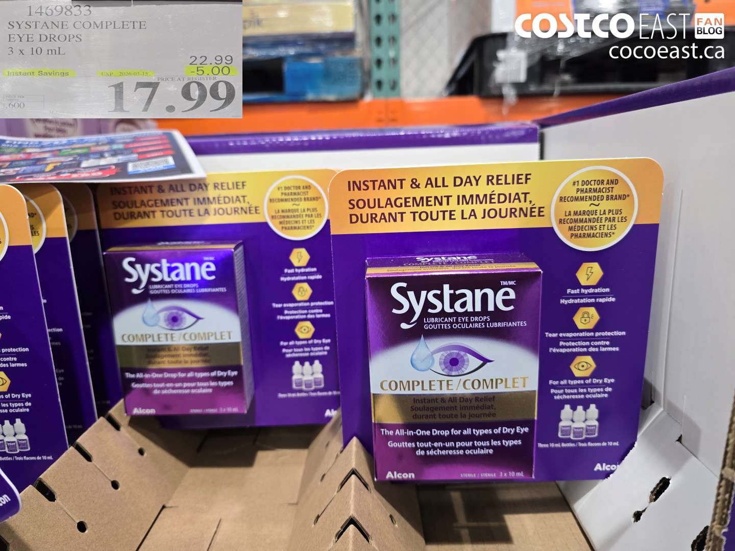 1469833 SYSTANE COMPLETE EYE DROPS 3 X 10 ML ($5.00 INSTANT SAVINGS EXPIRES ON 2026-03-15) $17.99