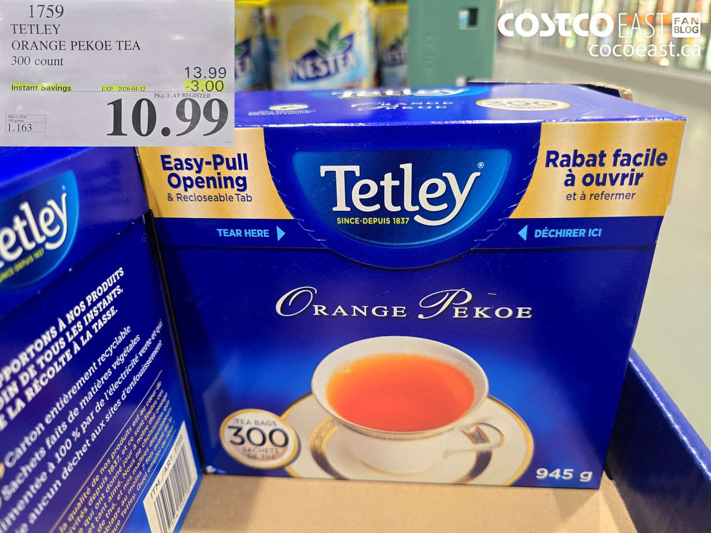 1759 TETLEY ORANGE PEKOE TEA 300 COUNT ($3.00 INSTANT SAVINGS EXPIRES ON 2026-04-12) $10.99