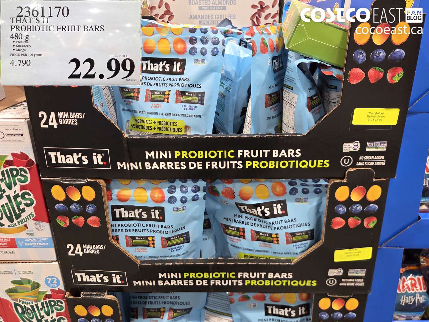 2361170 THAT'S IT PROBIOTIC FRUIT BARS $22.99