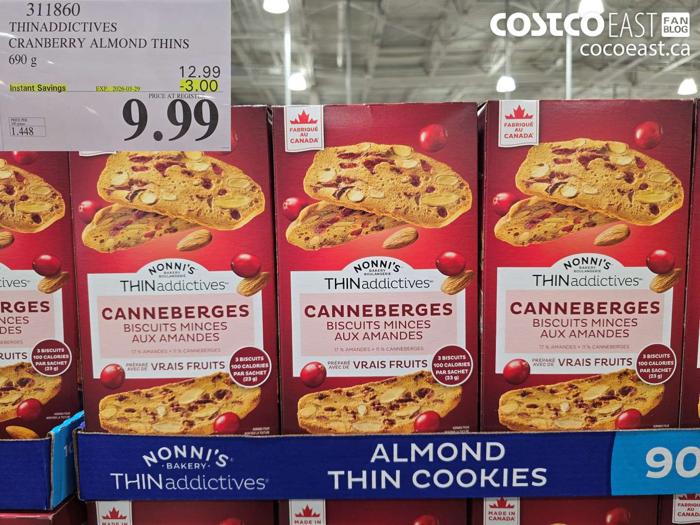 311860 THINADDICTIVES CRANBERRY ALMOND THINS ($3.00 INSTANT SAVINGS EXPIRES ON 2026-03-29) $9.99