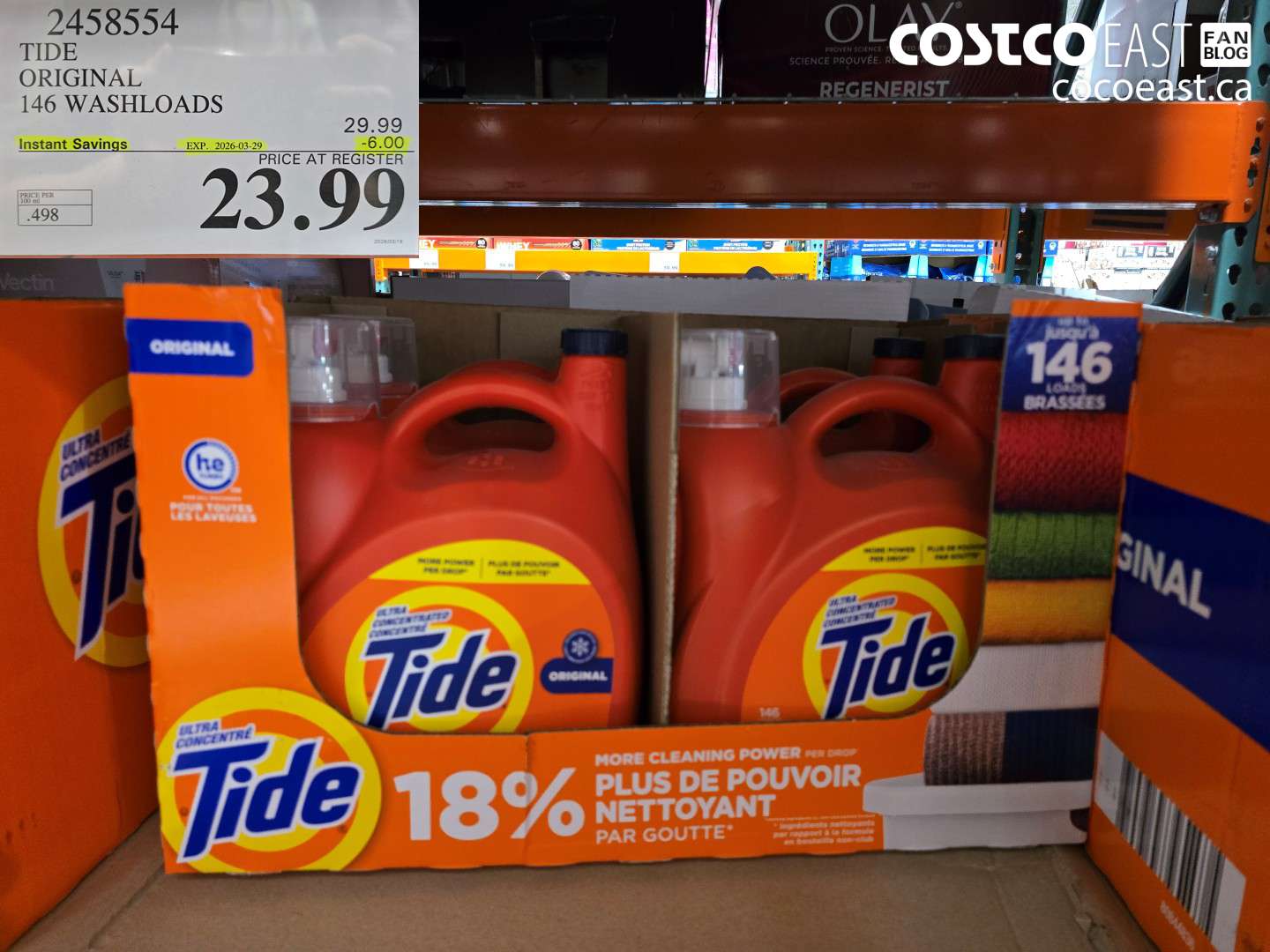 2458554 TIDE ORIGINAL 146 WASHLOADS ($6.00 INSTANT SAVINGS EXPIRES ON 2026-03-29) $23.99