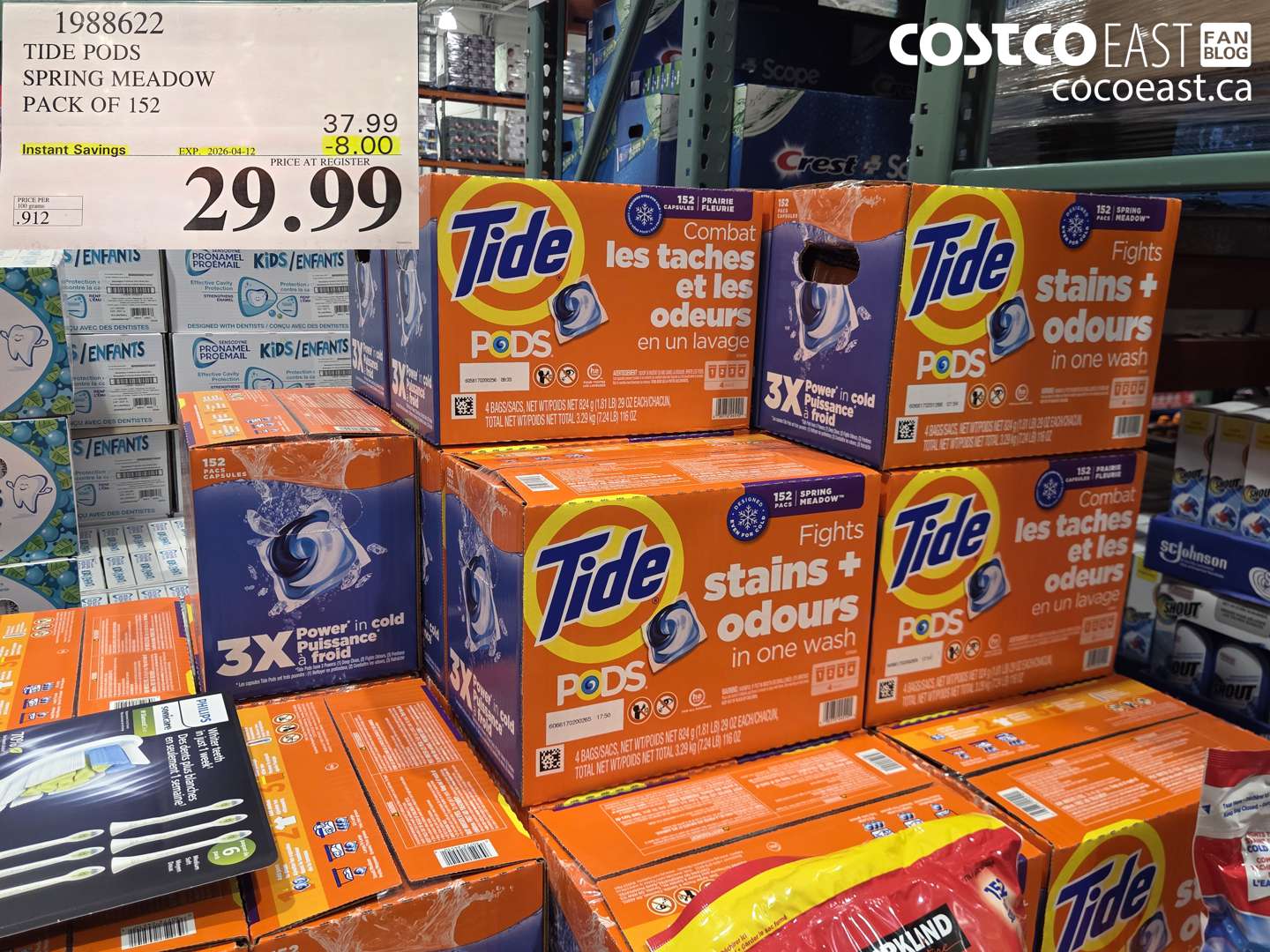 1988622 TIDE PODS SPRING MEADOW PACK OF 152 ($8.00 INSTANT SAVINGS EXPIRES ON 2026-04-12) $29.99