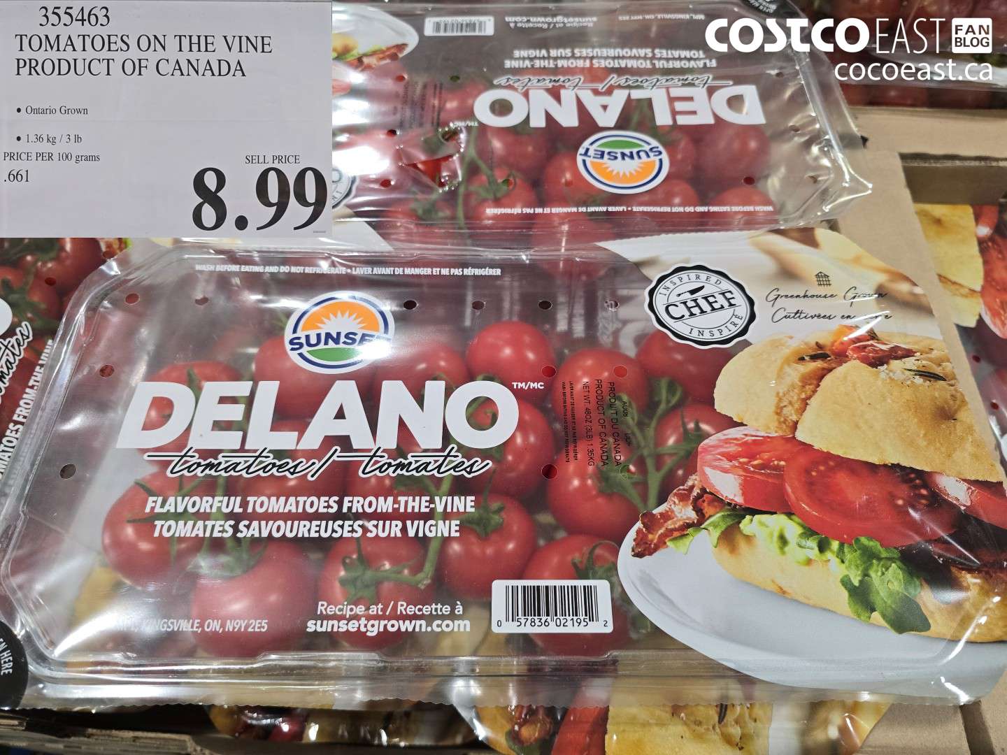 355463 TOMATOES ON THE VINE PRODUCT OF CANADA $8.99