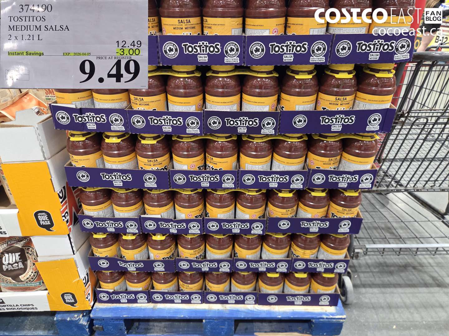374190 TOSTITOS MEDIUM SALSA 2 X 1.21 L ($3.00 INSTANT SAVINGS EXPIRES ON 2026-04-05) $9.49