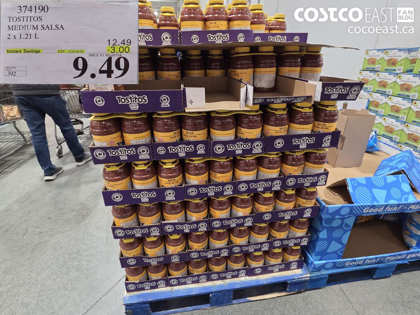 374190 TOSTITOS MEDIUM SALSA 2 X 1.21 L ($3.00 INSTANT SAVINGS EXPIRES ON 2026-04-05) $9.49