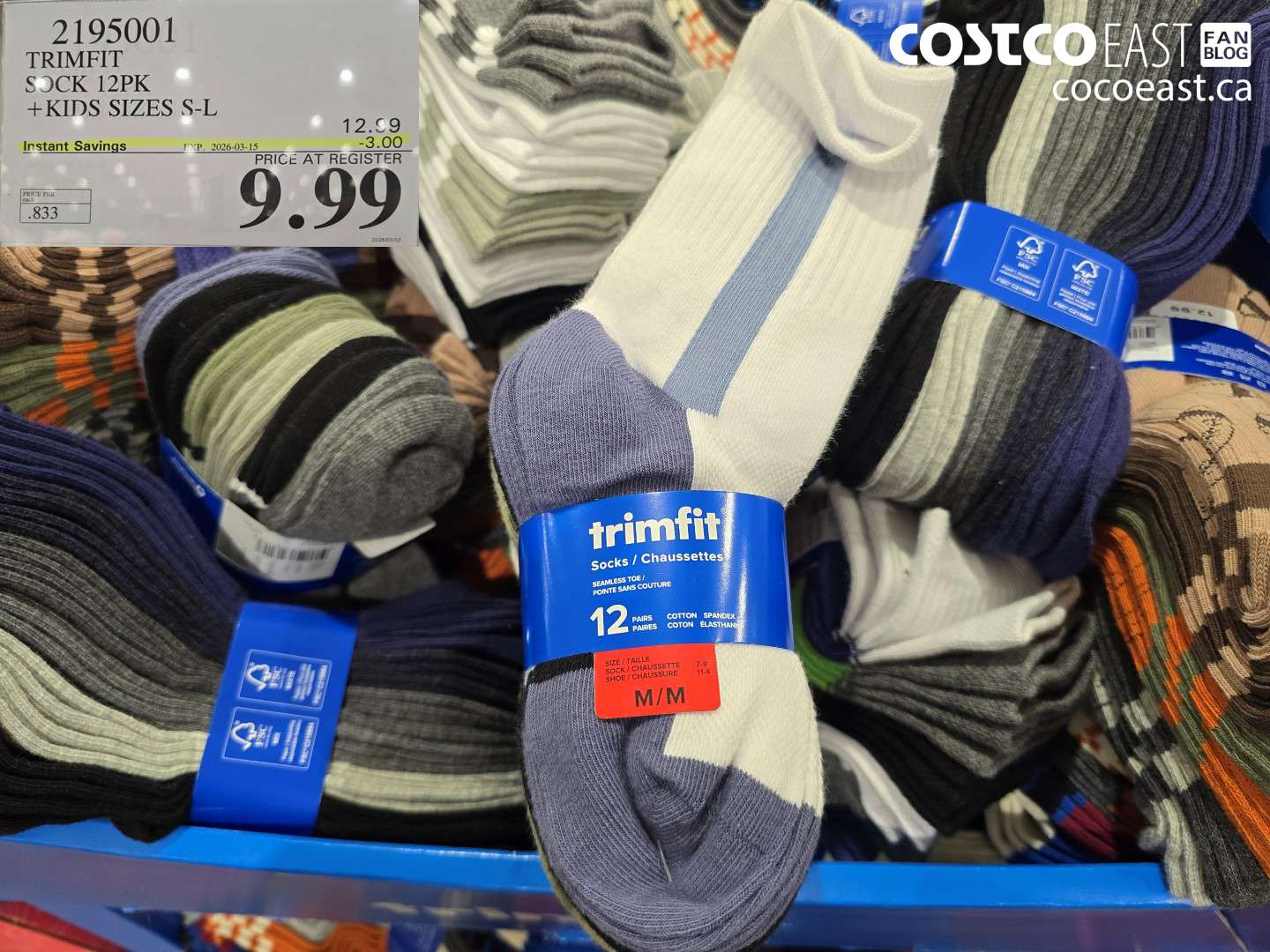 2195001 TRIMFIT SOCK 12PK + KIDS SIZES S-L ($3.00 INSTANT SAVINGS EXPIRES ON 2026-03-15) $9.99
