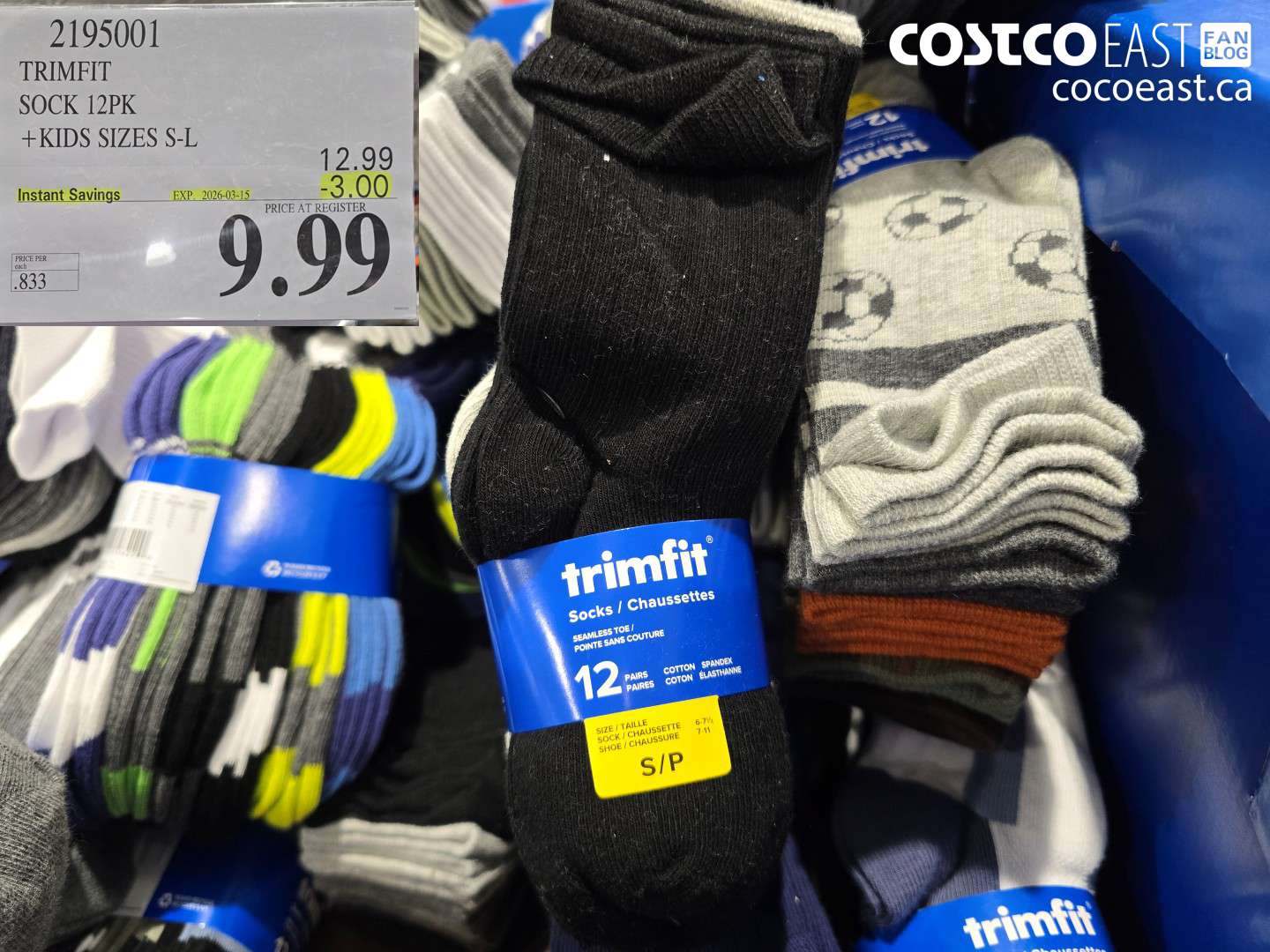 2195001 TRIMFIT SOCK 12PK + KIDS SIZES S-L ($3.00 INSTANT SAVINGS EXPIRES ON 2026-03-15) $9.99