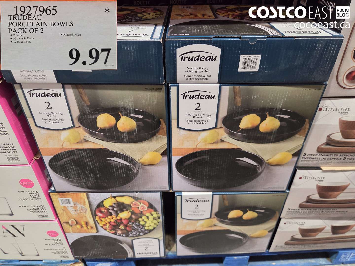 1927965 TRUDEAU PORCELAIN BOWLS PACK OF 2 $9.97