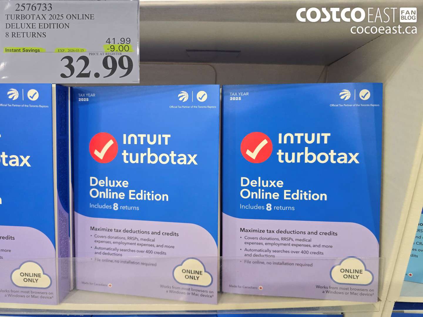 2576733 TURBOTAX 2025 ONLINE DELUXE EDITION 8 RETURNS ($9.00 INSTANT SAVINGS EXPIRES ON 2026-03-15) $32.99