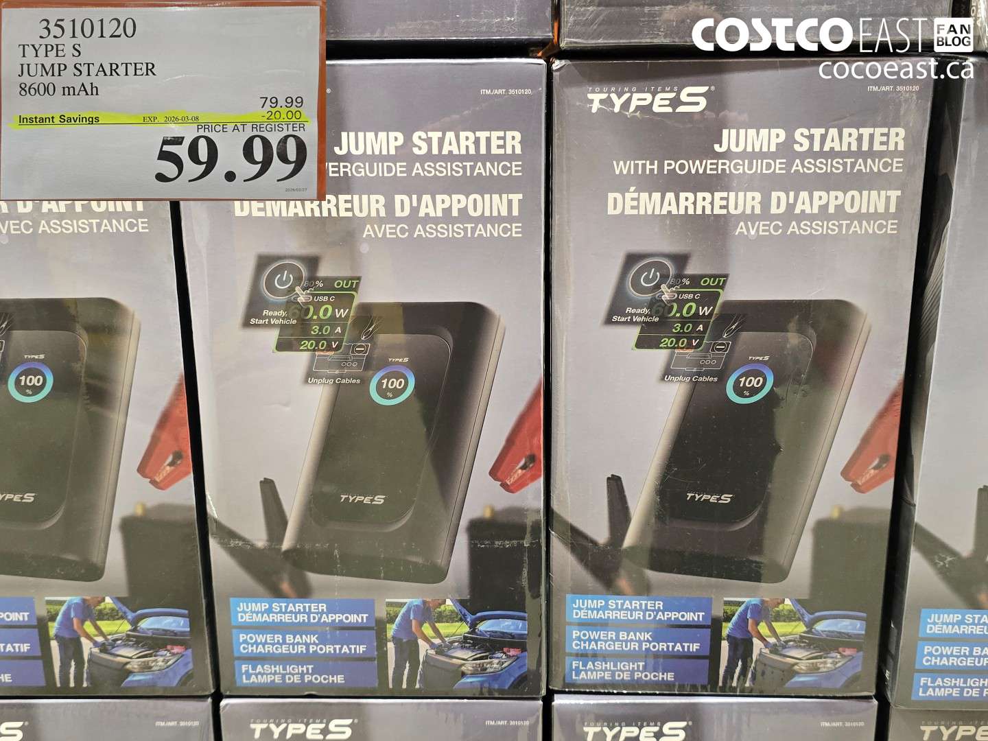 3510120 TYPE S JUMP STARTER 8600 MAH ($20.00 INSTANT SAVINGS EXPIRES ON 2026-03-08) $59.99