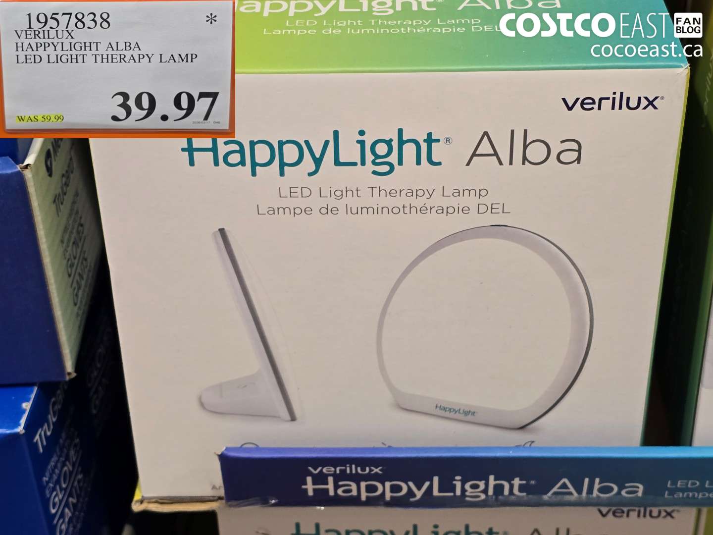 1957838 VERILUX HAPPYLIGHT ALBA LED LIGHT THERAPY LAMP $39.97