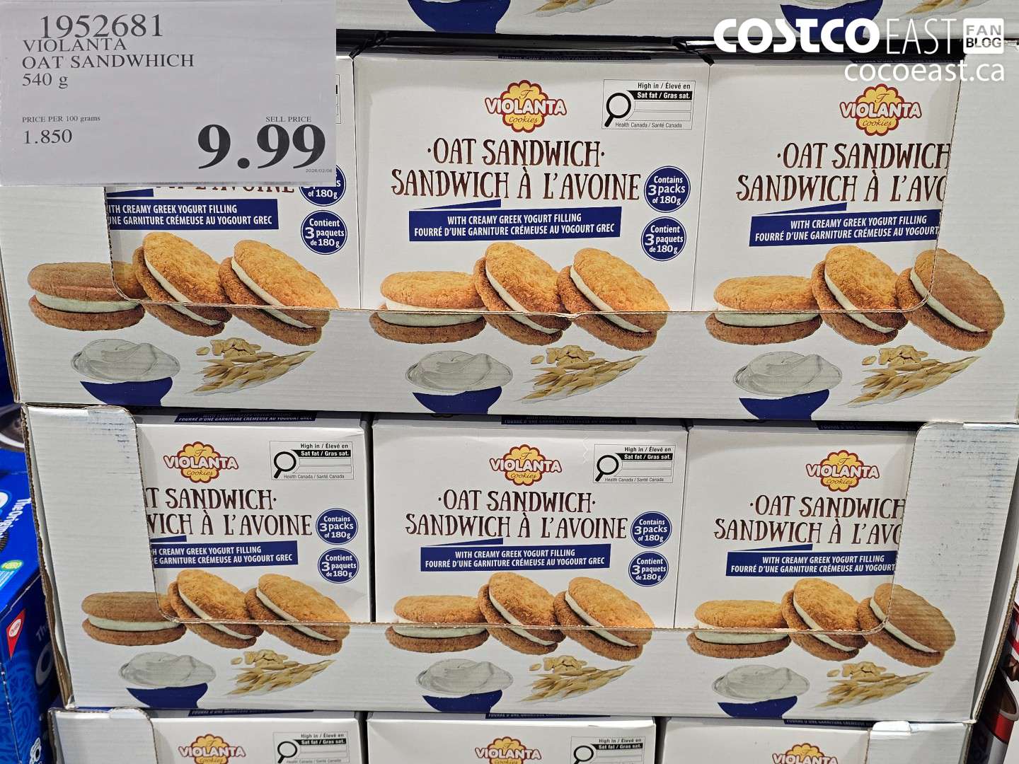 1952681 VIOLANTA OAT SANDWICH 540 G $9.99