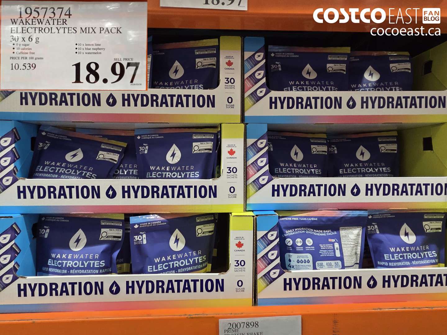 1957374 WAKEWATER ELECTROLYTES MIX PACK 30 X 6 G $18.97