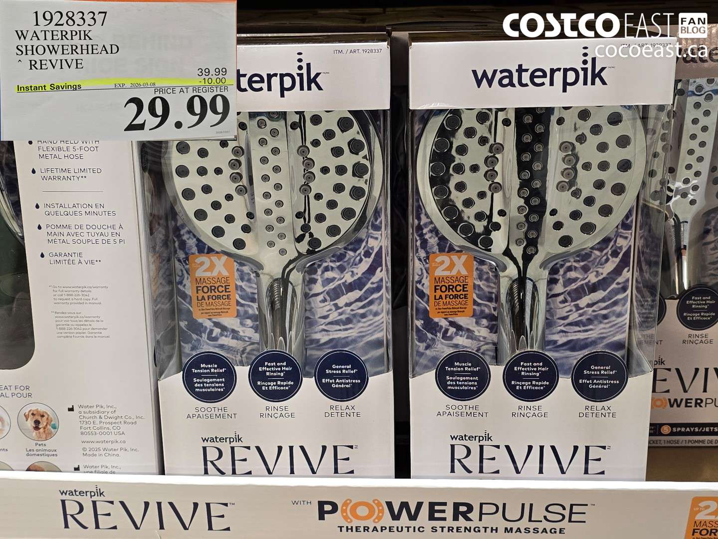 1928337 WATERPIK SHOWERHEAD REVIVE ($10.00 INSTANT SAVINGS EXPIRES ON 2026-03-08) $29.99