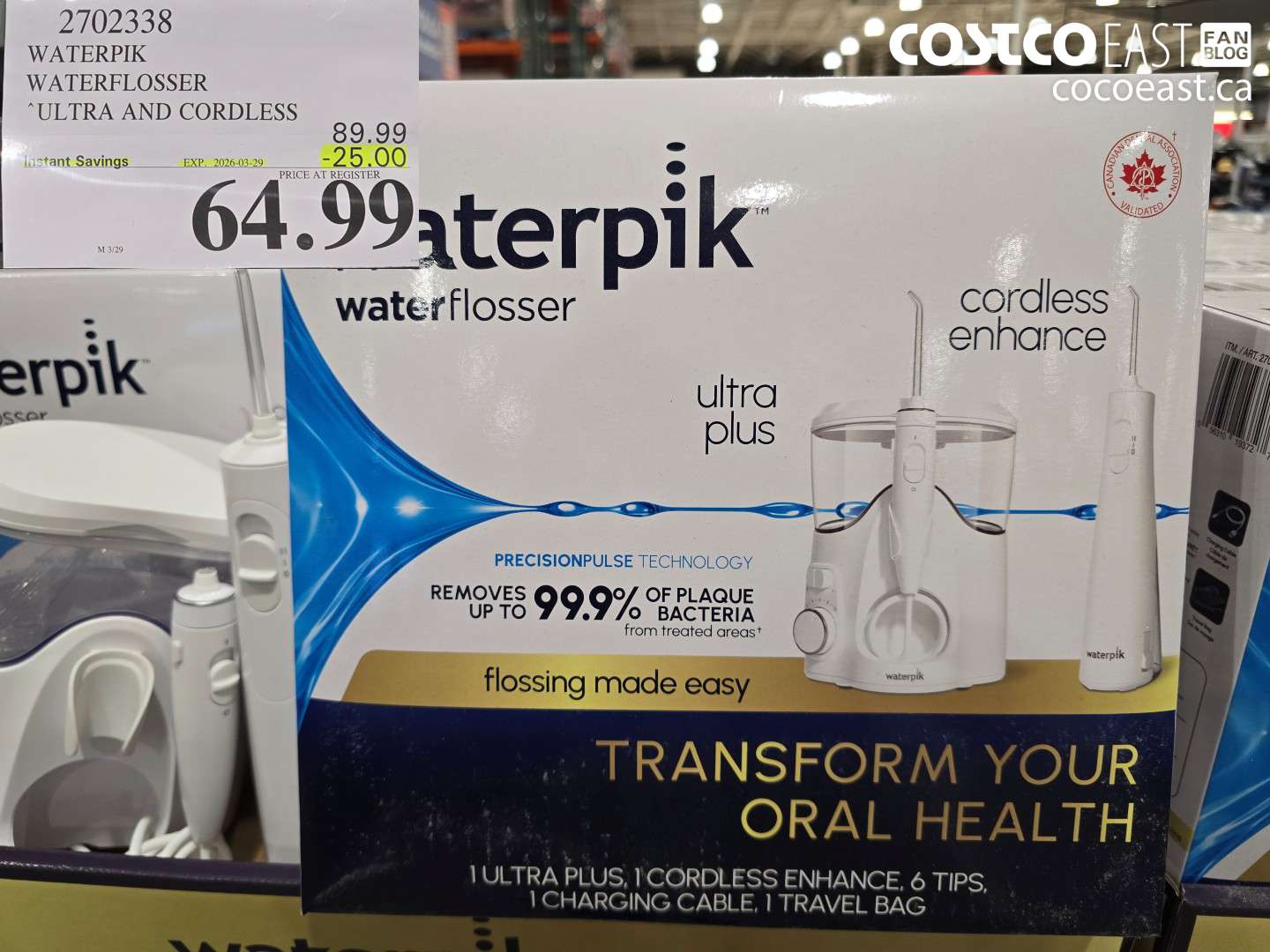 2702338 WATERPIK WATERFLOSER ULTRA AND CORDLESS ($25.00 INSTANT SAVINGS EXPIRES ON 2026-03-29) $64.99