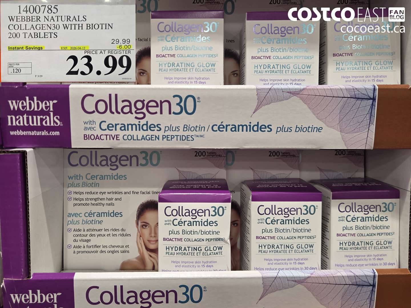 1400785 WEBBER NATURALS COLLAGEN30 WITH BIOTIN 200 TABLETS ($6.00 INSTANT SAVINGS EXPIRES ON 2026-04-12) $23.99