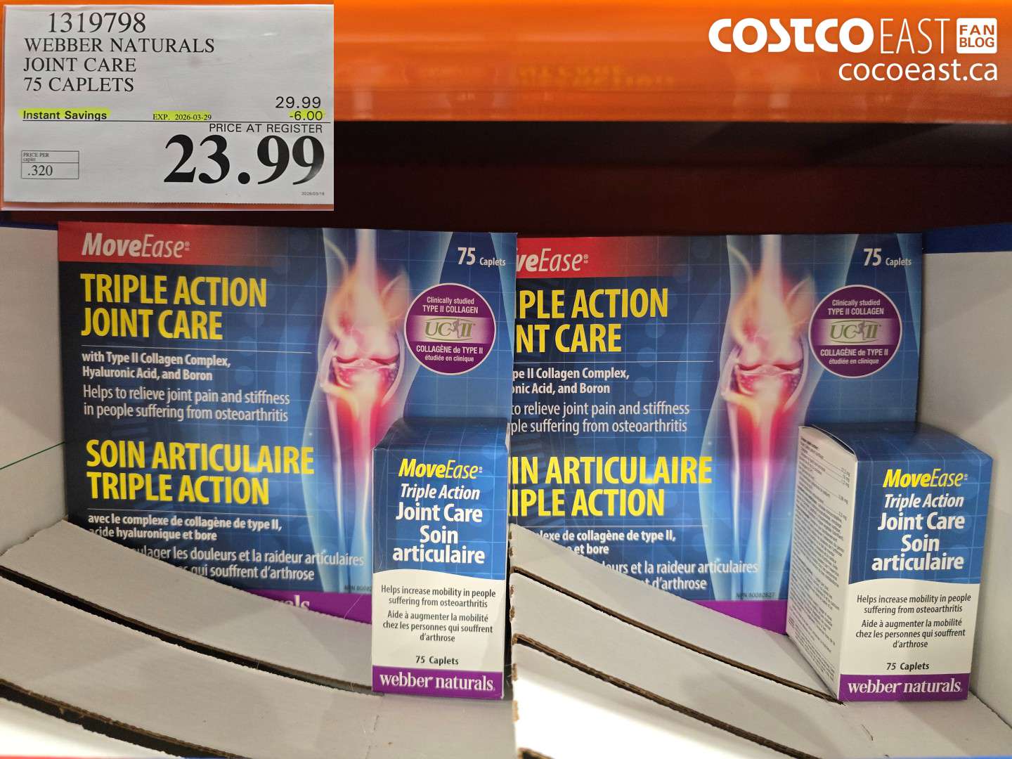 1319798 WEBBER NATURALS JOINT CARE 75 CAPLETS ($6.00 INSTANT SAVINGS EXPIRES ON 2026-03-29) $23.99