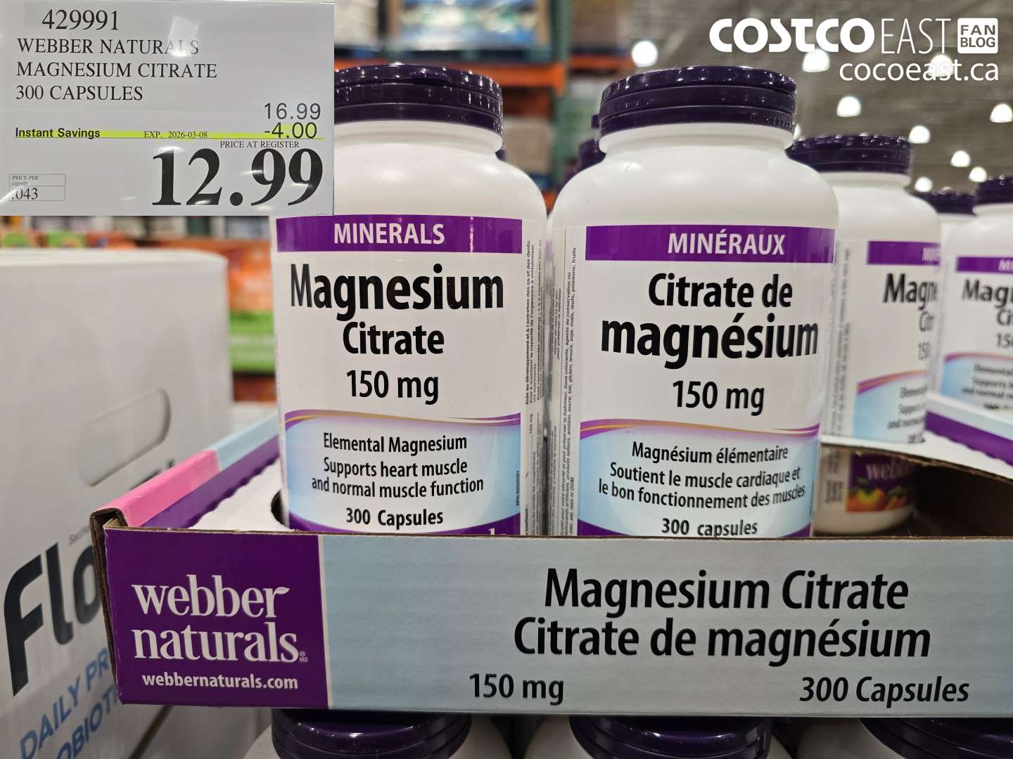 429991 WEBBER NATURALS MAGNESIUM CITRATE 300 CAPSULES ($4.00 INSTANT SAVINGS EXPIRES ON 2026-03-08) $12.99