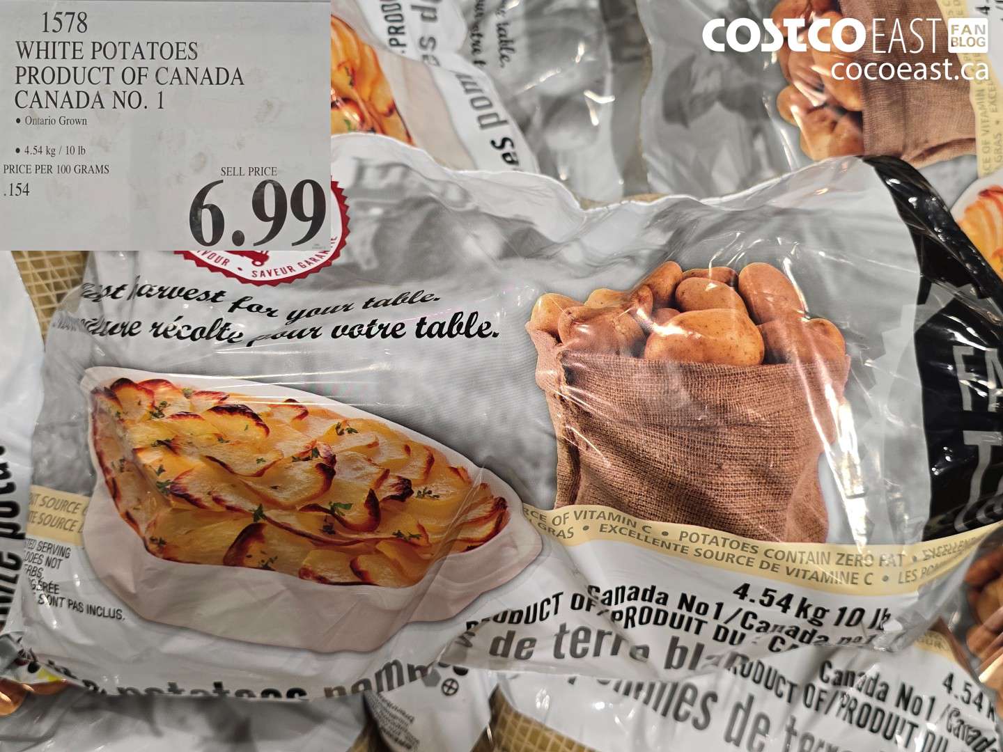 1578 WHITE POTATOES PRODUCT OF CANADA CANADA NO. 1 $6.99