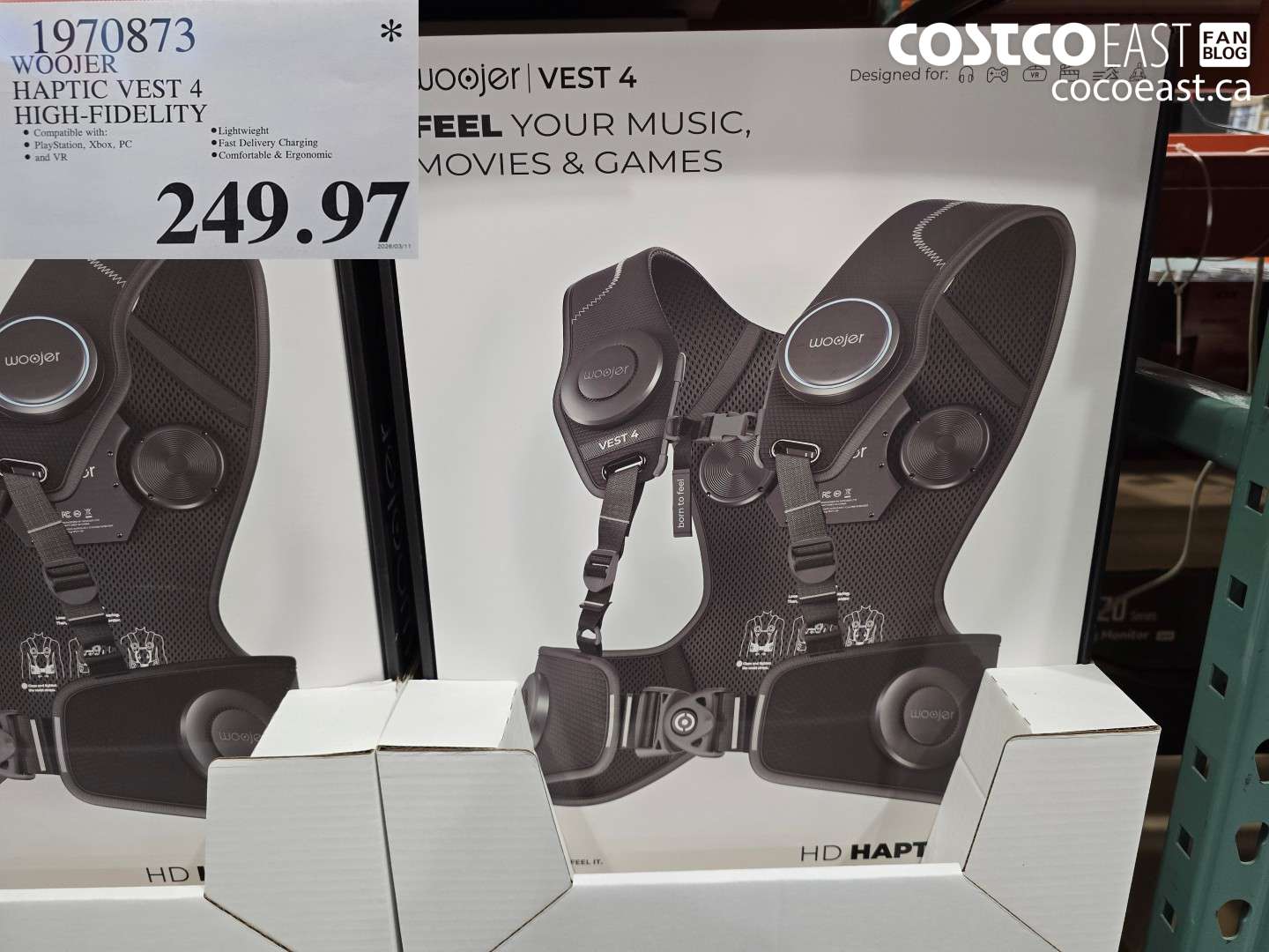 1970873 WOOJER HAPTIC VEST 4 HIGH-FIDELITY $249.97