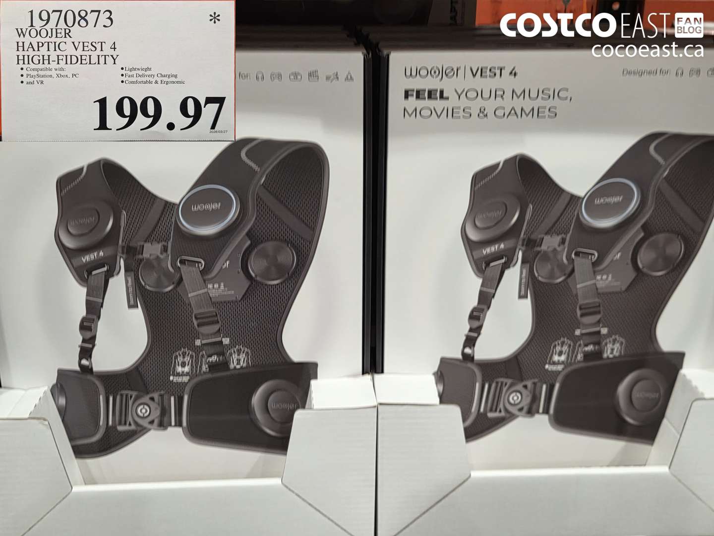 1970873 WOOJER HAPTIC VEST 4 HIGH-FIDELITY $199.97