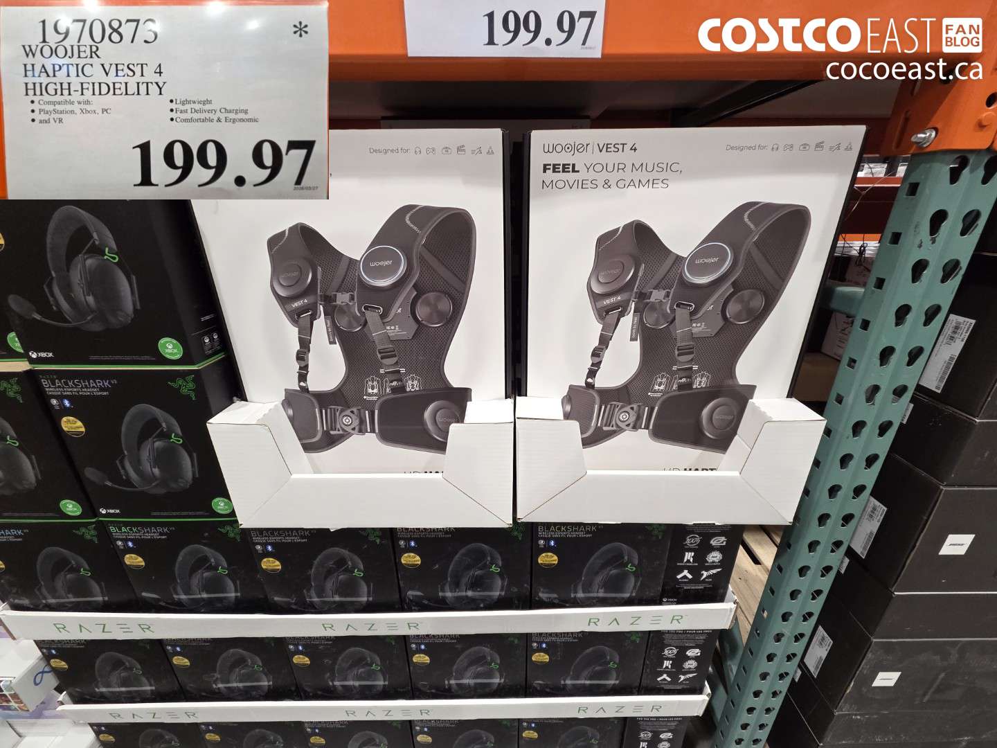 1970873 WOOJER HAPTIC VEST 4 HIGH-FIDELITY $199.97