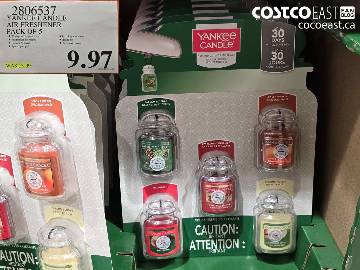 2806537 YANKEE CANDLE AIR FRESHENER PACK OF 5 $9.97