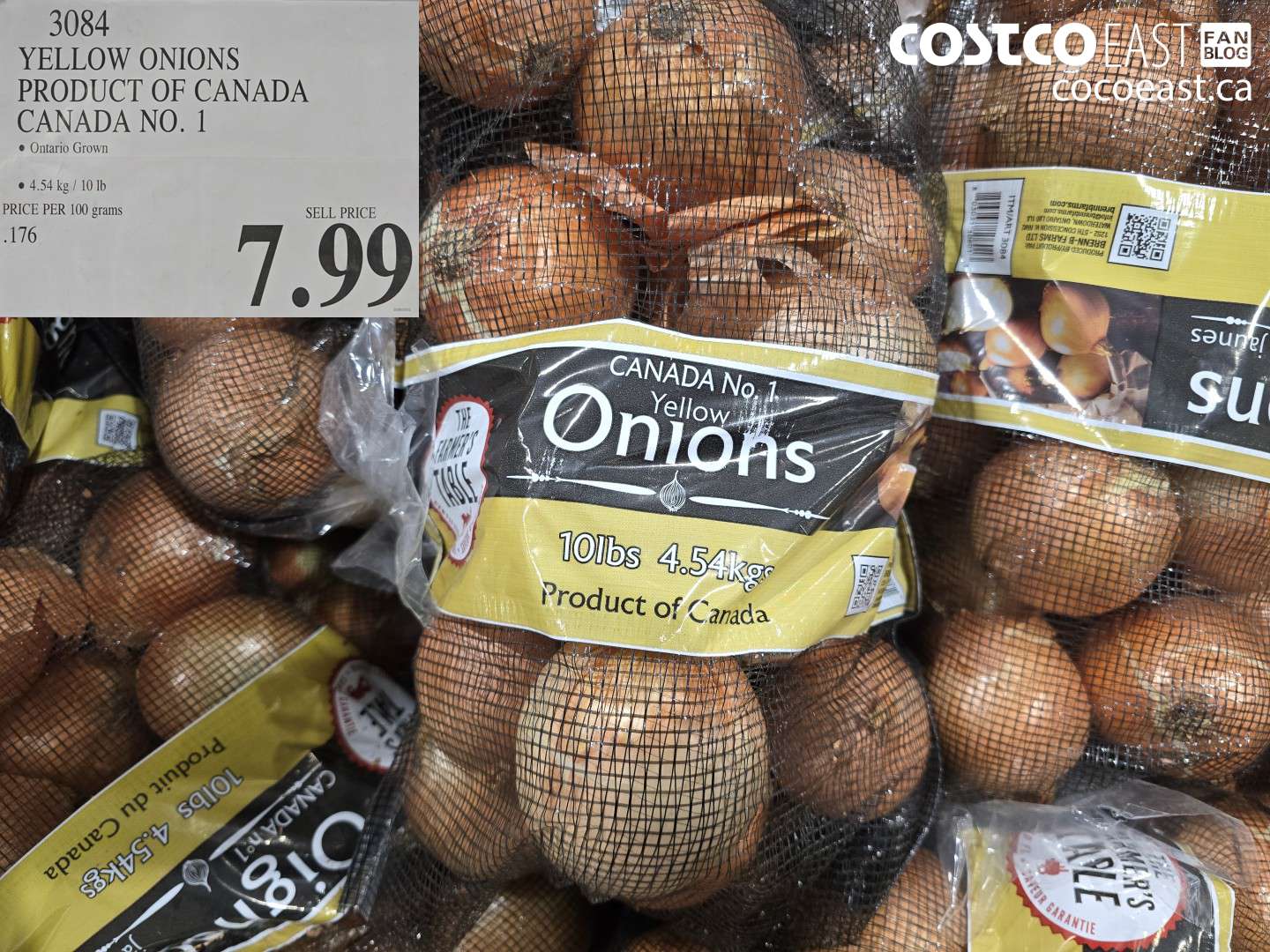 3084 YELLOW ONIONS PRODUCT OF CANADA CANADA NO. 1 $7.99