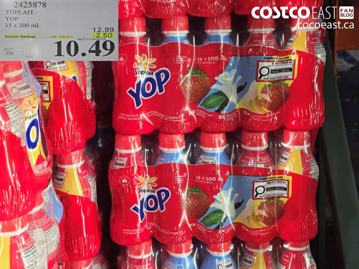 2425878 YOPLAIT YOP 15 X 200 ML ($2.50 INSTANT SAVINGS EXPIRES ON 2026-03-11) $10.49