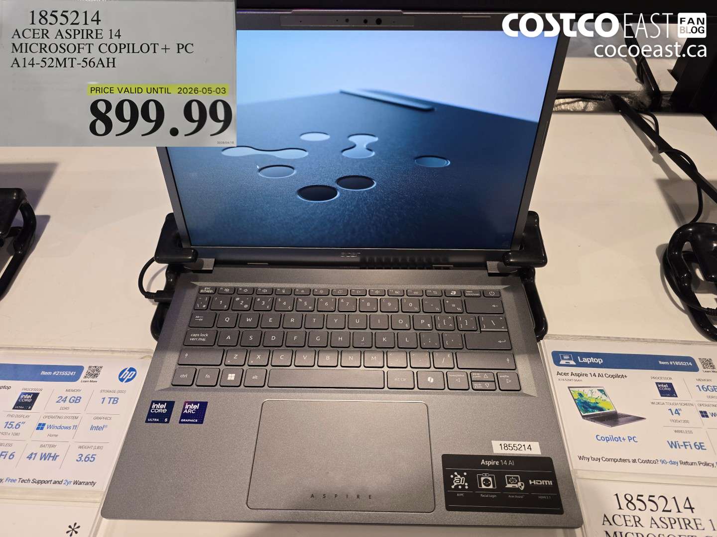 1855214 ACER ASPIRE 14 MICROSOFT COPILOT + PC A14-52MT-56AH $899.99