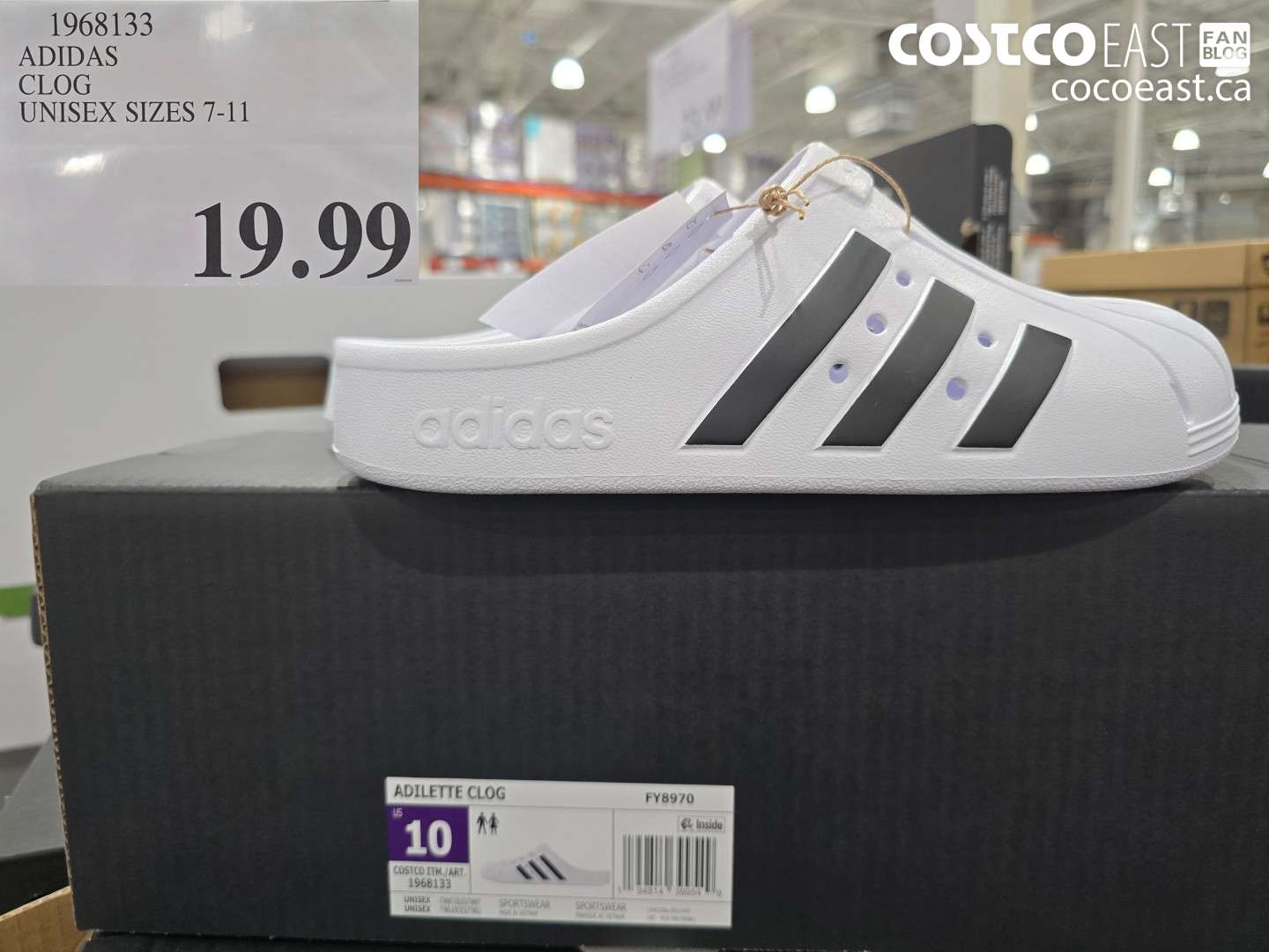 1968133 ADIDAS CLOG UNISEX SIZES 7-11 $19.99