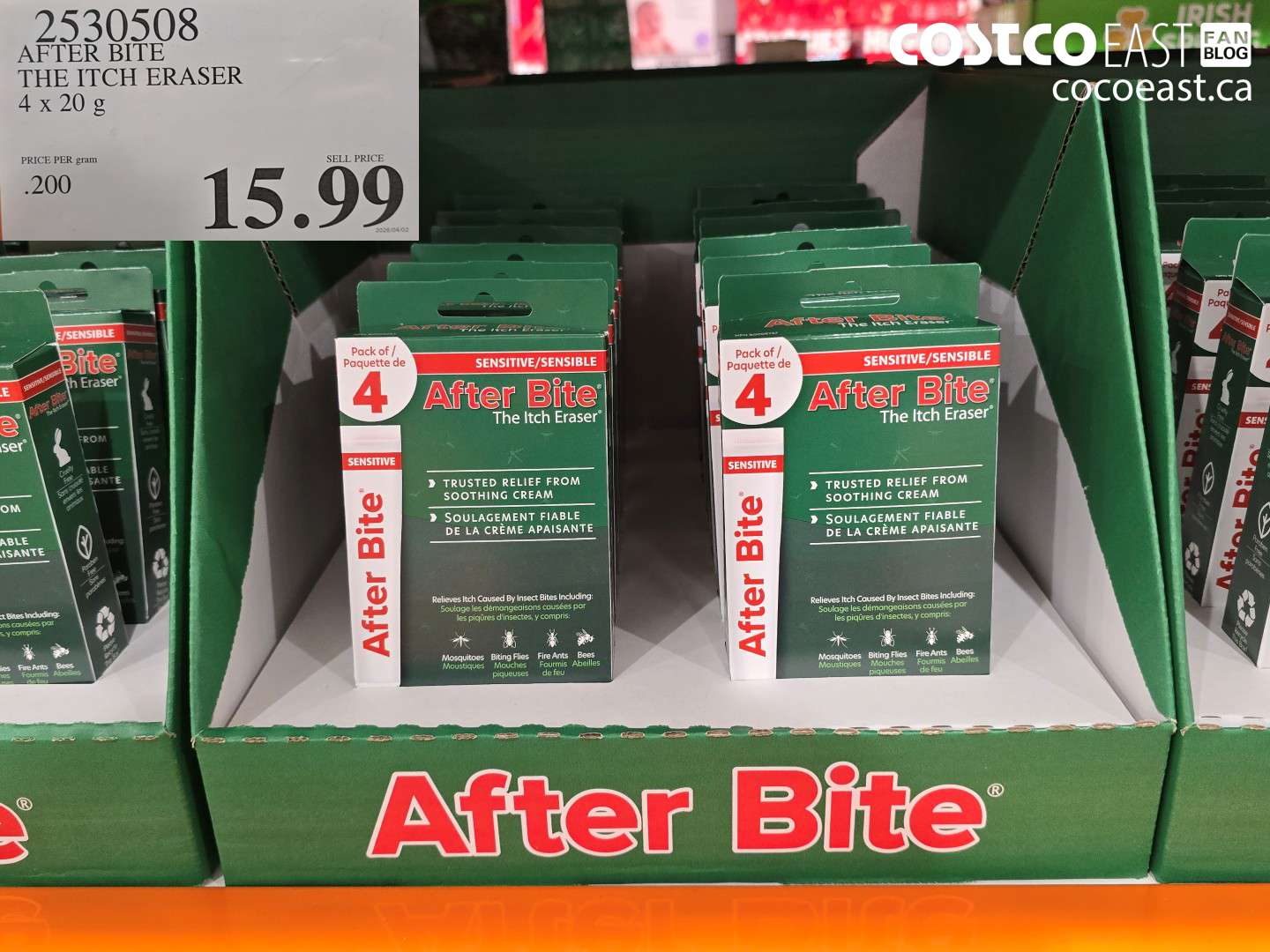 25305058 AFTER BITE THE ITCH ERASER 4 X 20 G $15.99