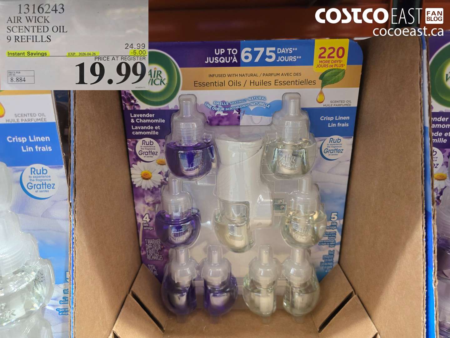 1316243 AIR WICK SCENTED OIL 9 REFILLS ($5.00 INSTANT SAVINGS EXPIRES ON 2026-04-26) $19.99