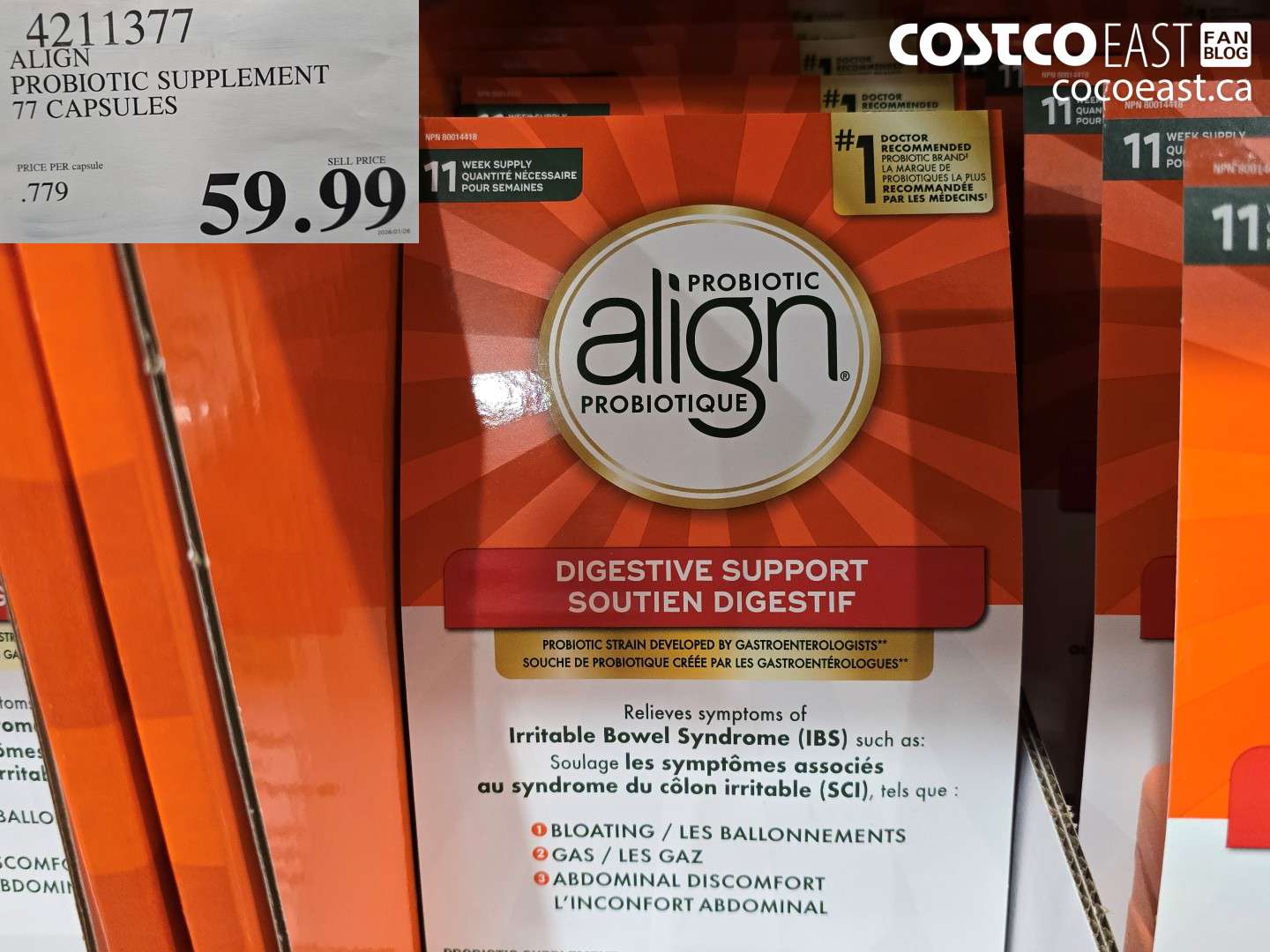 4211377 ALIGN PROBIOTIC SUPPLEMENT 77 CAPSULES $59.99