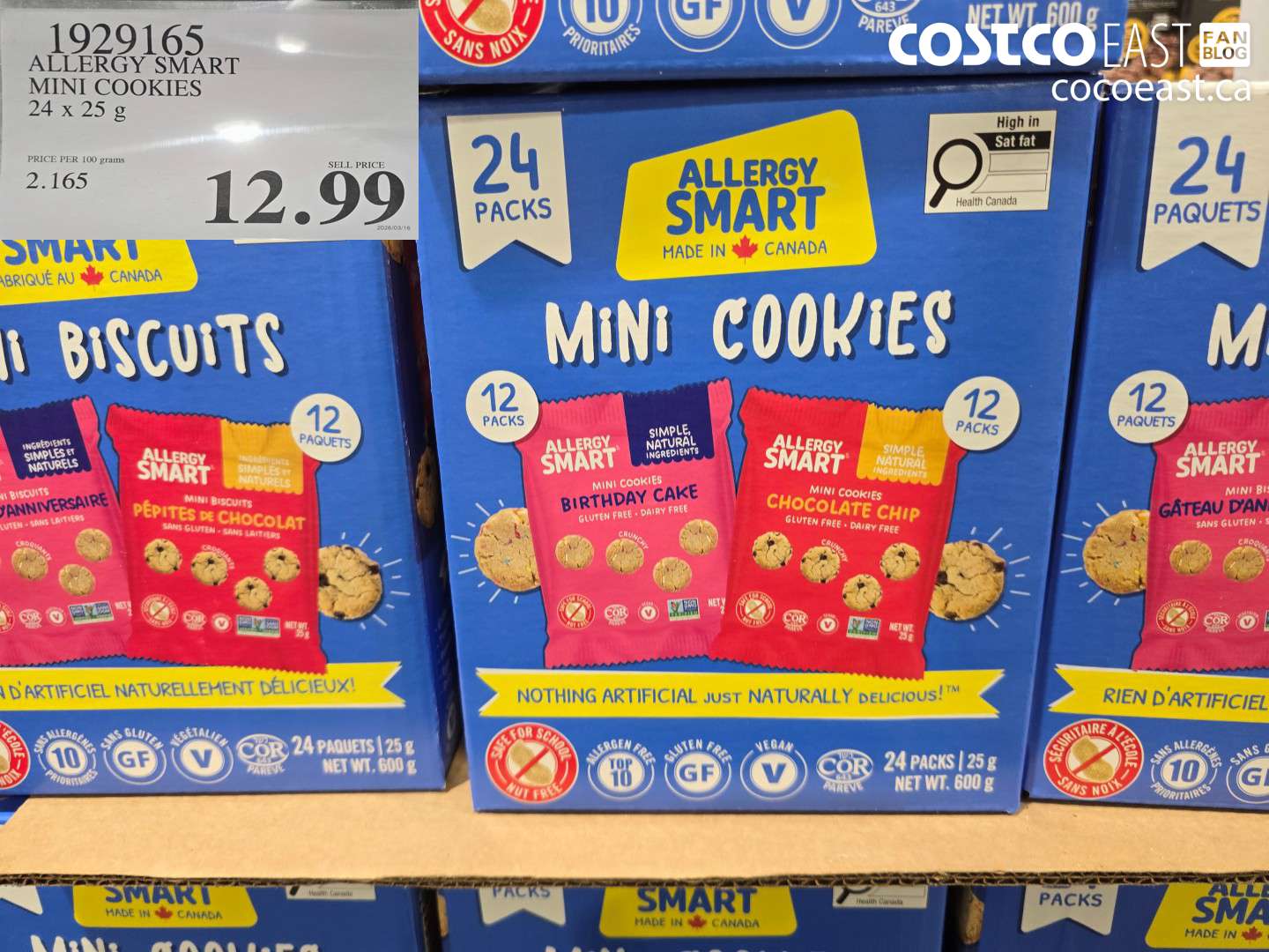 1929165 ALLERGY SMART MINI COOKIES 24 X 25 G $12.99