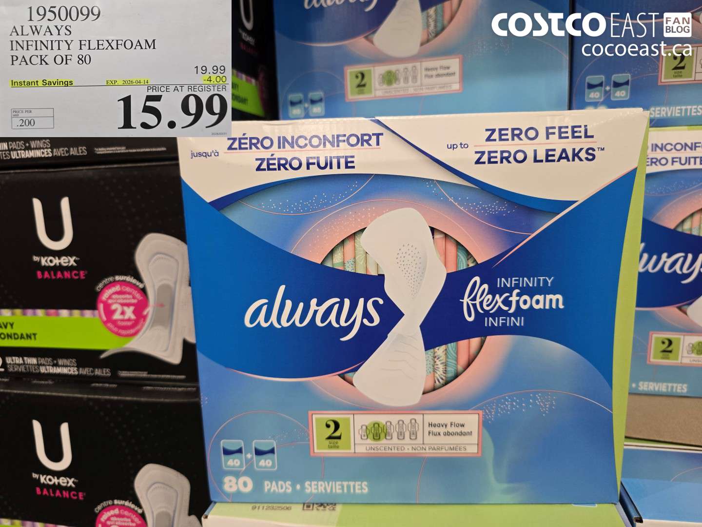 1950999 ALWAYS INFINITY FLEXFOAM PACK OF 80 ($4.00 INSTANT SAVINGS EXPIRES ON 2026-04-14) $15.99