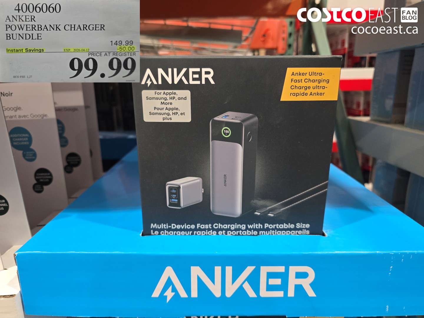 4006060 ANKER POWERBANK CHARGER BUNDLE ($50.00 INSTANT SAVINGS EXPIRES ON 2026-04-12) $99.99