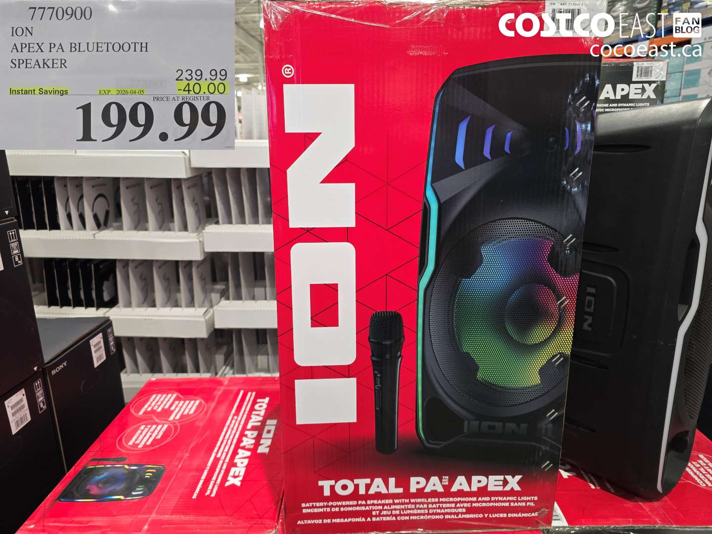 7770900 APEX PA BLUETOOTH SPEAKER ($40.00 INSTANT SAVINGS EXPIRES ON 2026-04-05) $199.99