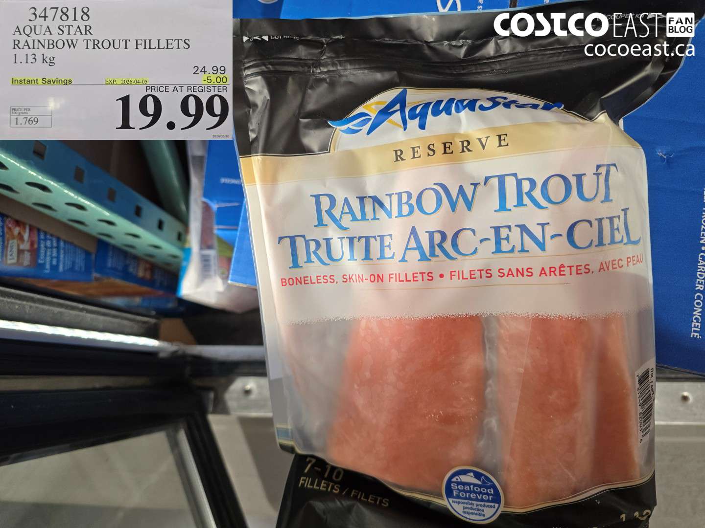 347818 AQUA STAR RAINBOW TROUT FILLETS 1.13 KG ($5.00 INSTANT SAVINGS EXPIRES ON 2026-04-05) $19.99