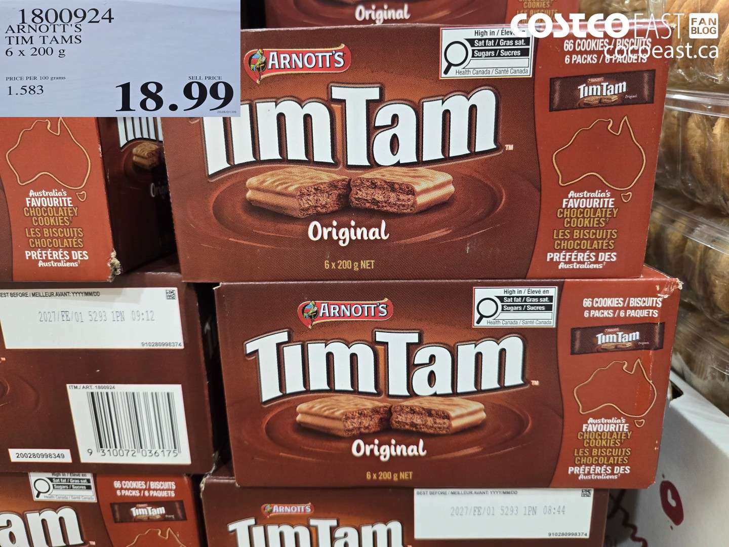 1800924 ARNOTT'S TIM TAMS 6 X 200 G $18.99
