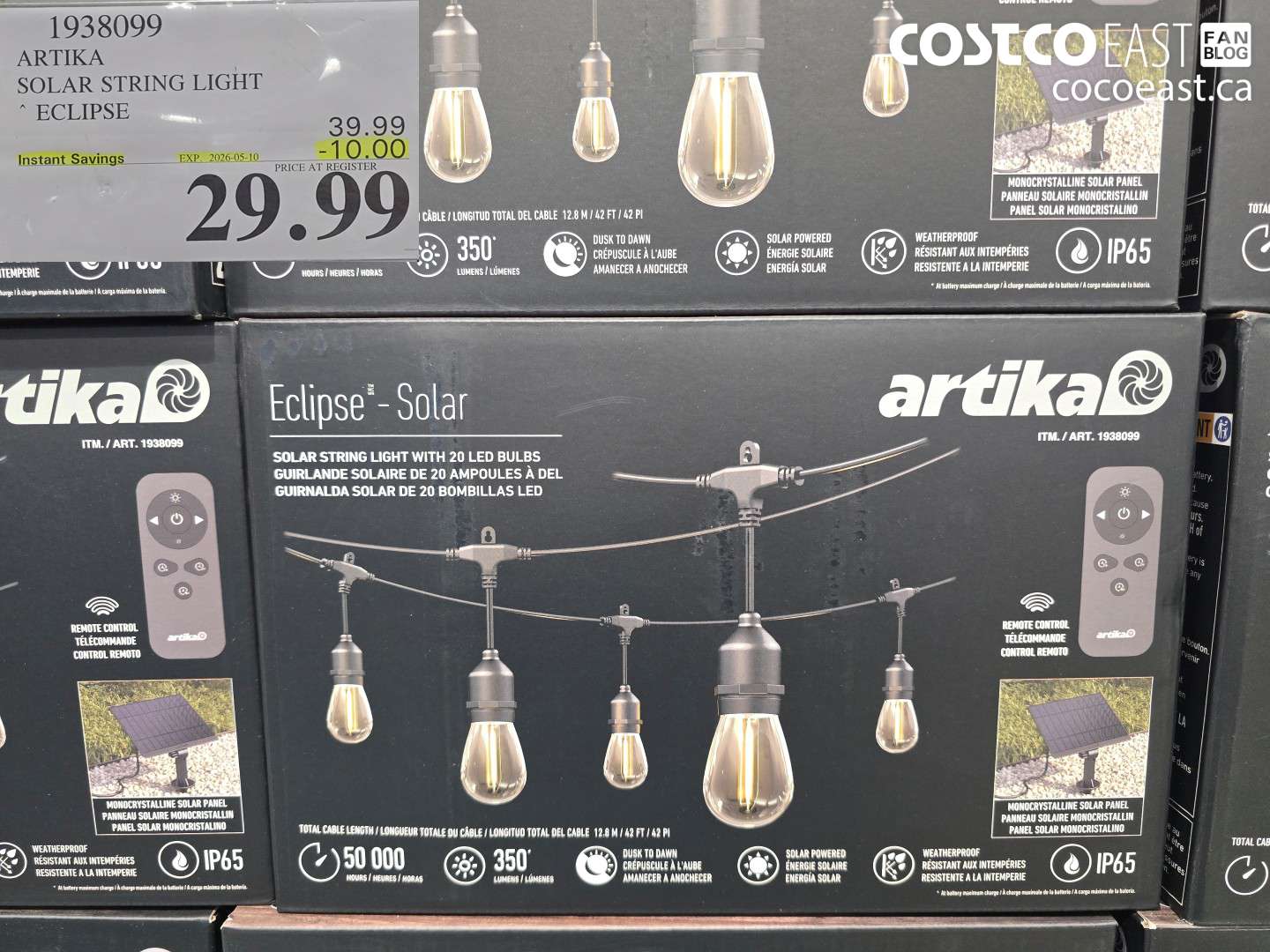 1938099 ARTIKA SOLAR STRING LIGHT ECLIPSE ($10.00 INSTANT SAVINGS EXPIRES ON 2026-05-10) $29.99