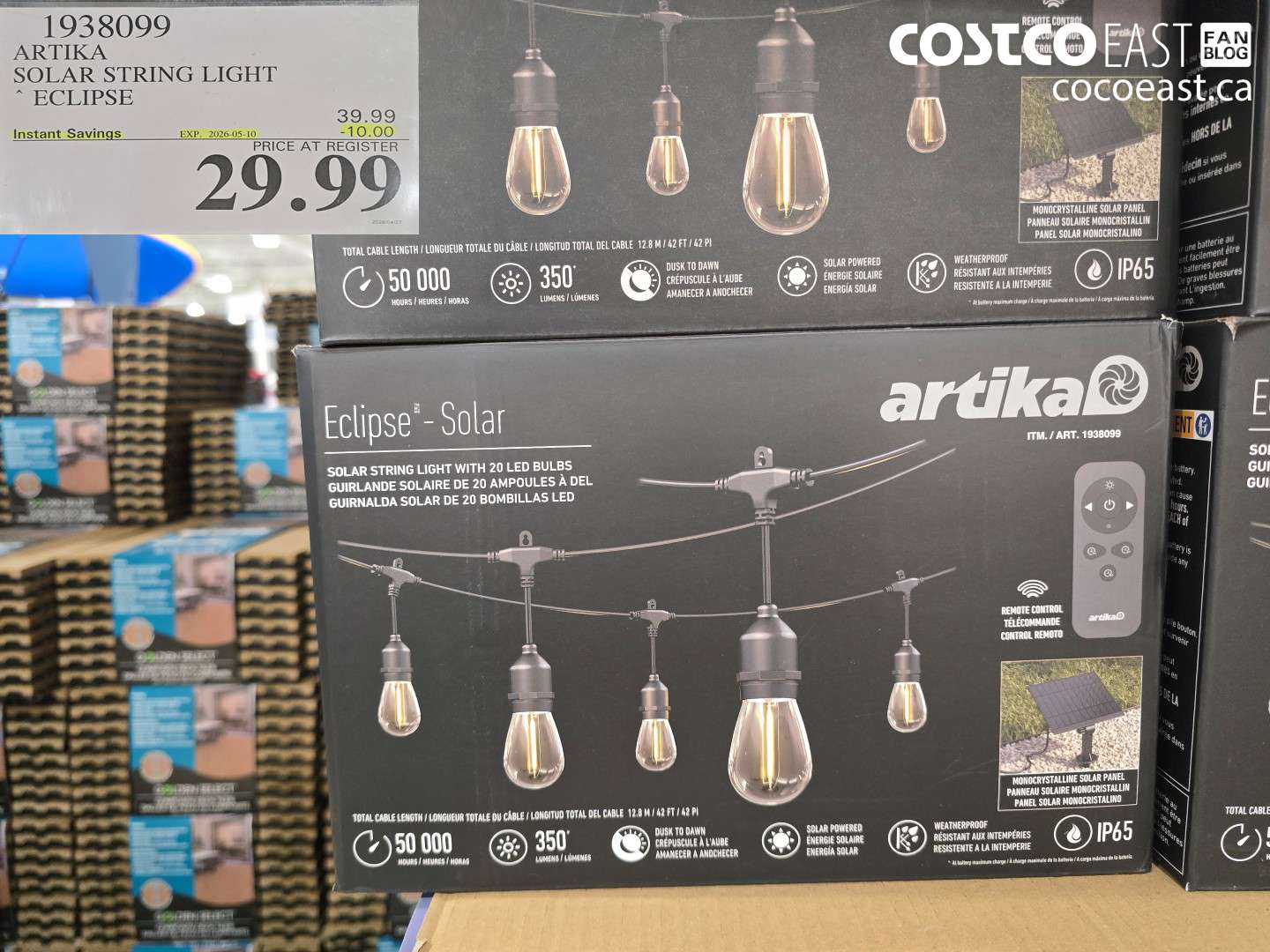 1938099 ARTIKA SOLAR STRING LIGHT ECLIPSE ($10.00 INSTANT SAVINGS EXPIRES ON 2026-05-10) $29.99