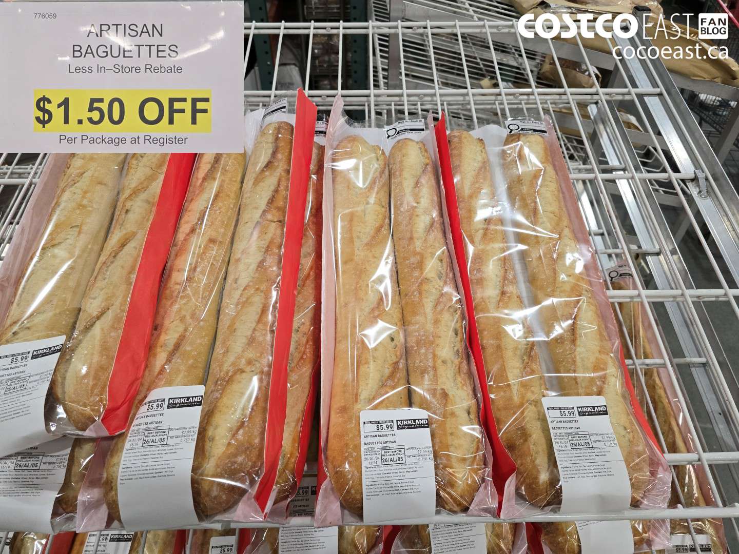 776059 ARTISAN BAGUETTES LESS IN-STORE REBATE ($1.50 INSTANT SAVINGS)