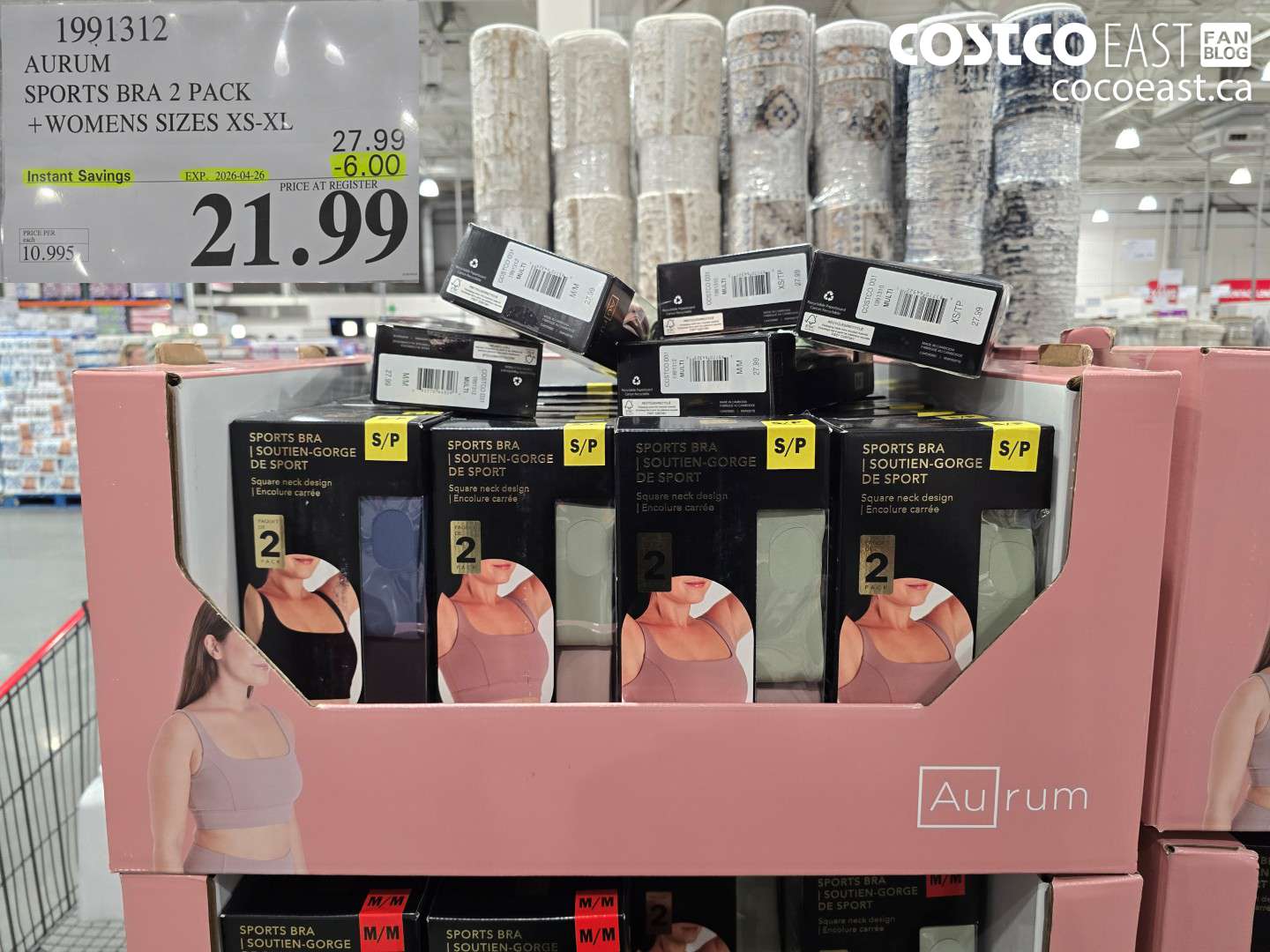 1991312 AURUM SPORTS BRA 2 PACK + WOMENS SIZES XS-XL ($6.00 INSTANT SAVINGS EXPIRES ON 2026-04-26) $21.99