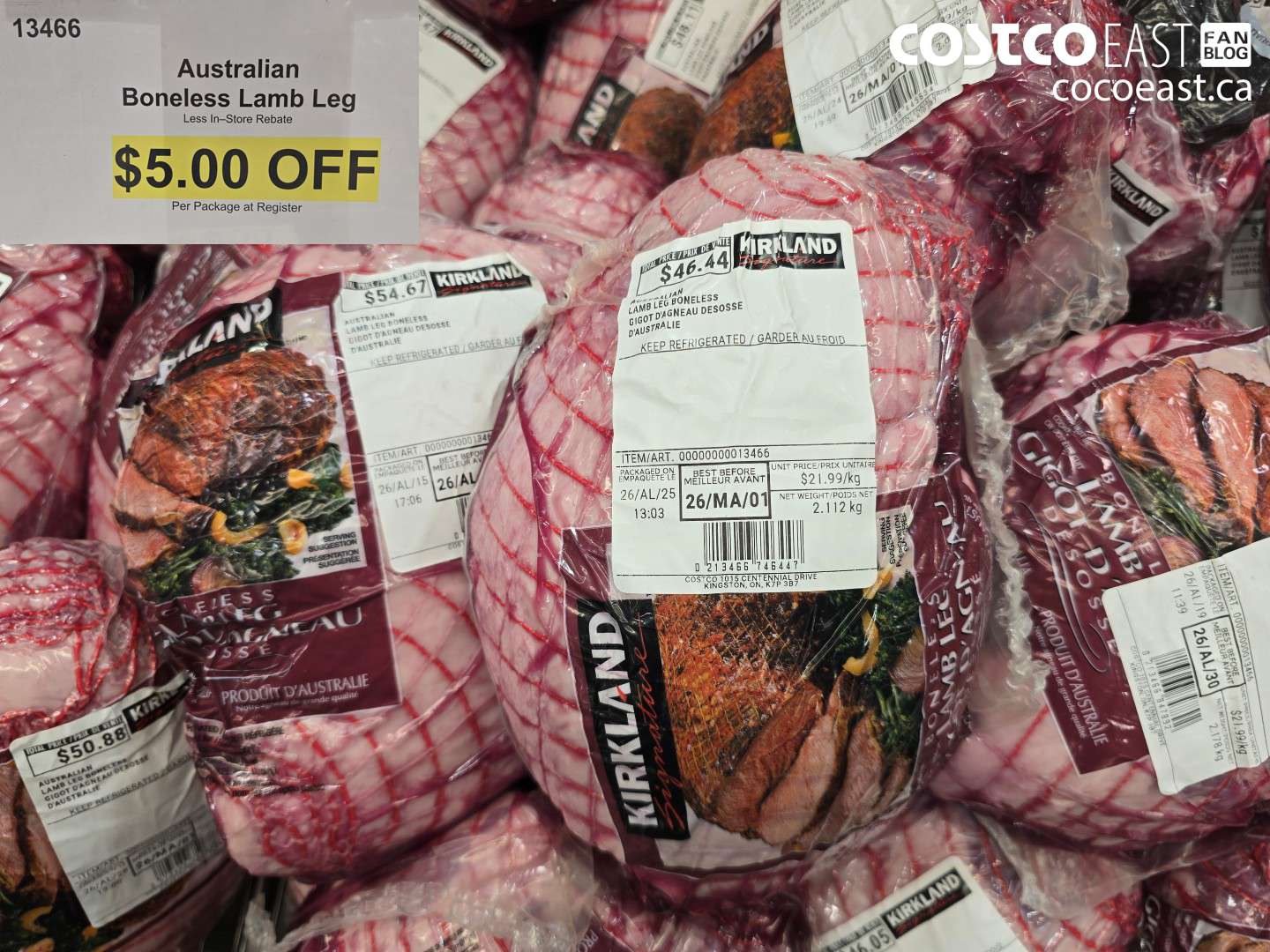 13466 AUSTRALIAN BONELESS LAMB LEG ($5.00 INSTANT SAVINGS)