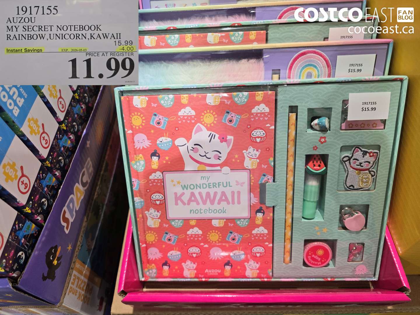 1917155 AUZOU MY SECRET NOTEBOOK RAINBOW,UNICORN,KAWAII ($4.00 INSTANT SAVINGS EXPIRES ON 2026-05-03) $11.99