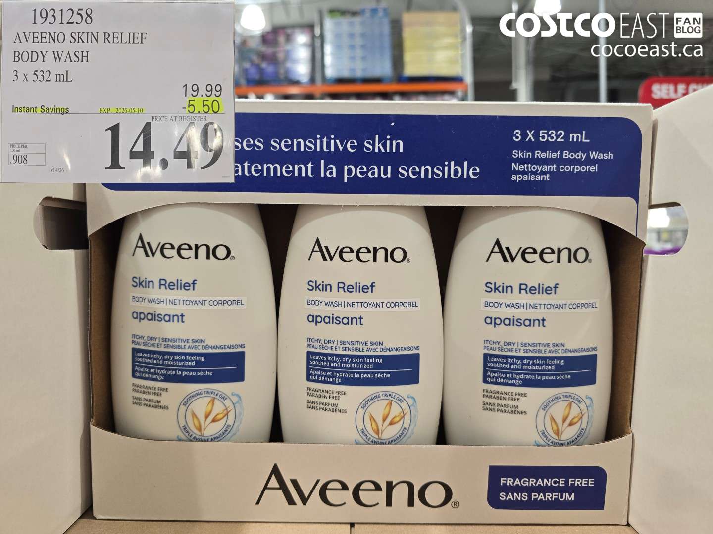 1931258 AVEENO SKIN RELIEF BODY WASH ($5.50 INSTANT SAVINGS EXPIRES ON 2026-05-10) $14.49