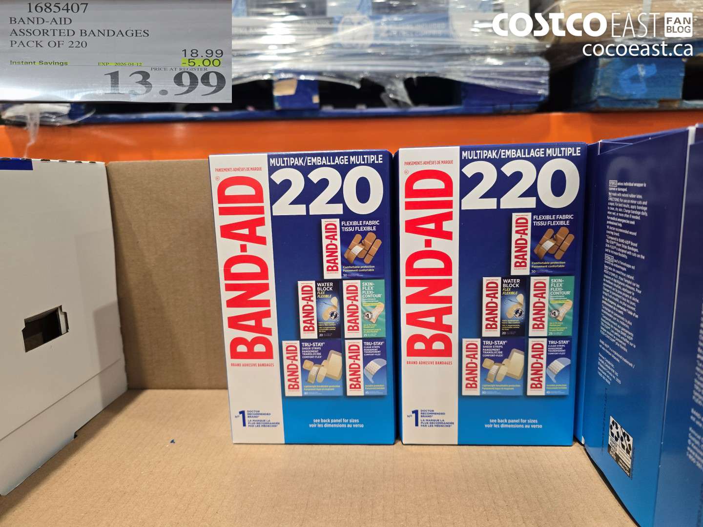 1685407 BAND-AID ASSORTED BANDAGES PACK OF 220 ($5.00 INSTANT SAVINGS EXPIRES ON 2026-04-12) $13.99