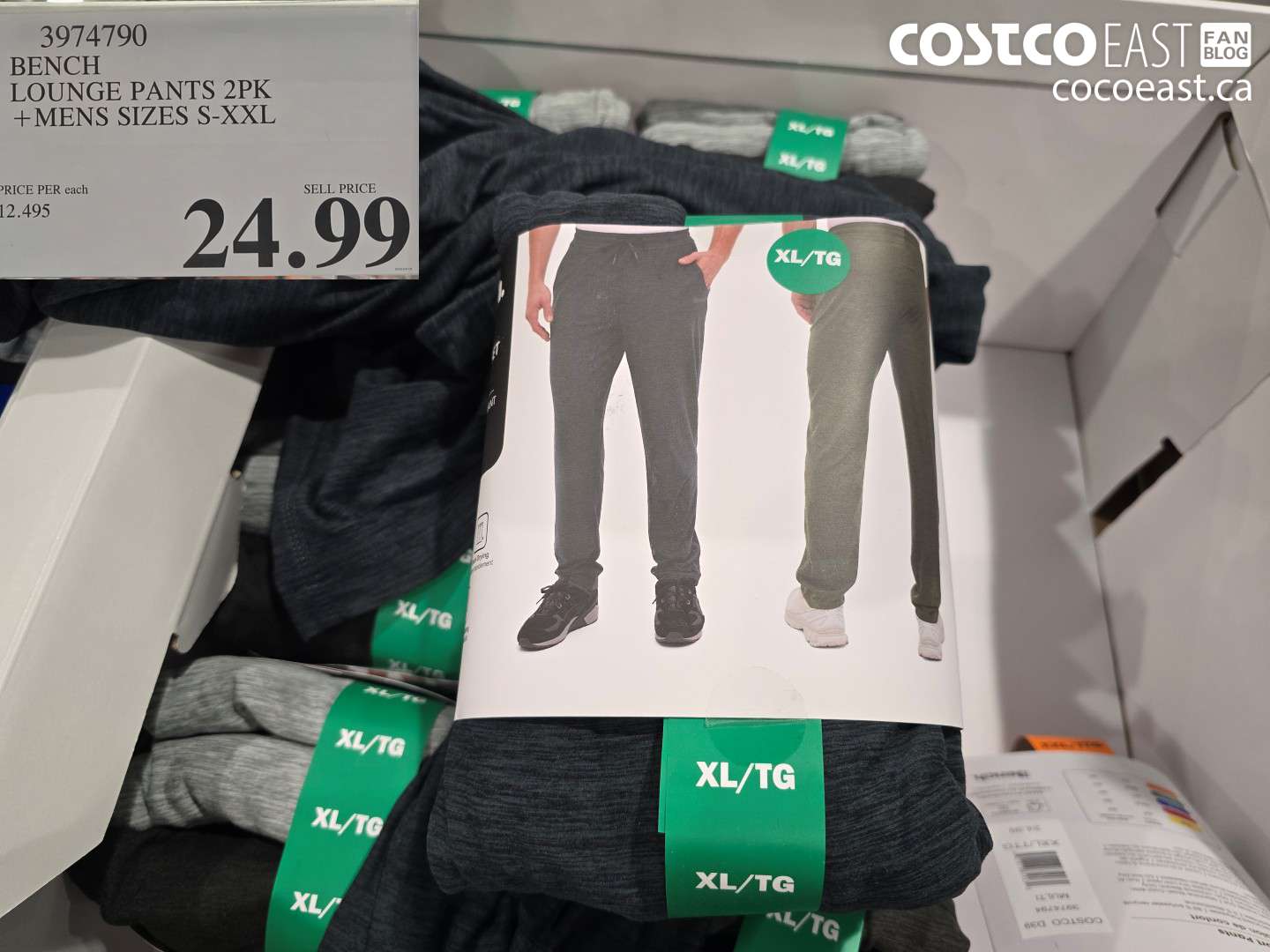 3974790 BENCH LOUNGE PANTS 2PK + MENS SIZES S-XXL $24.99