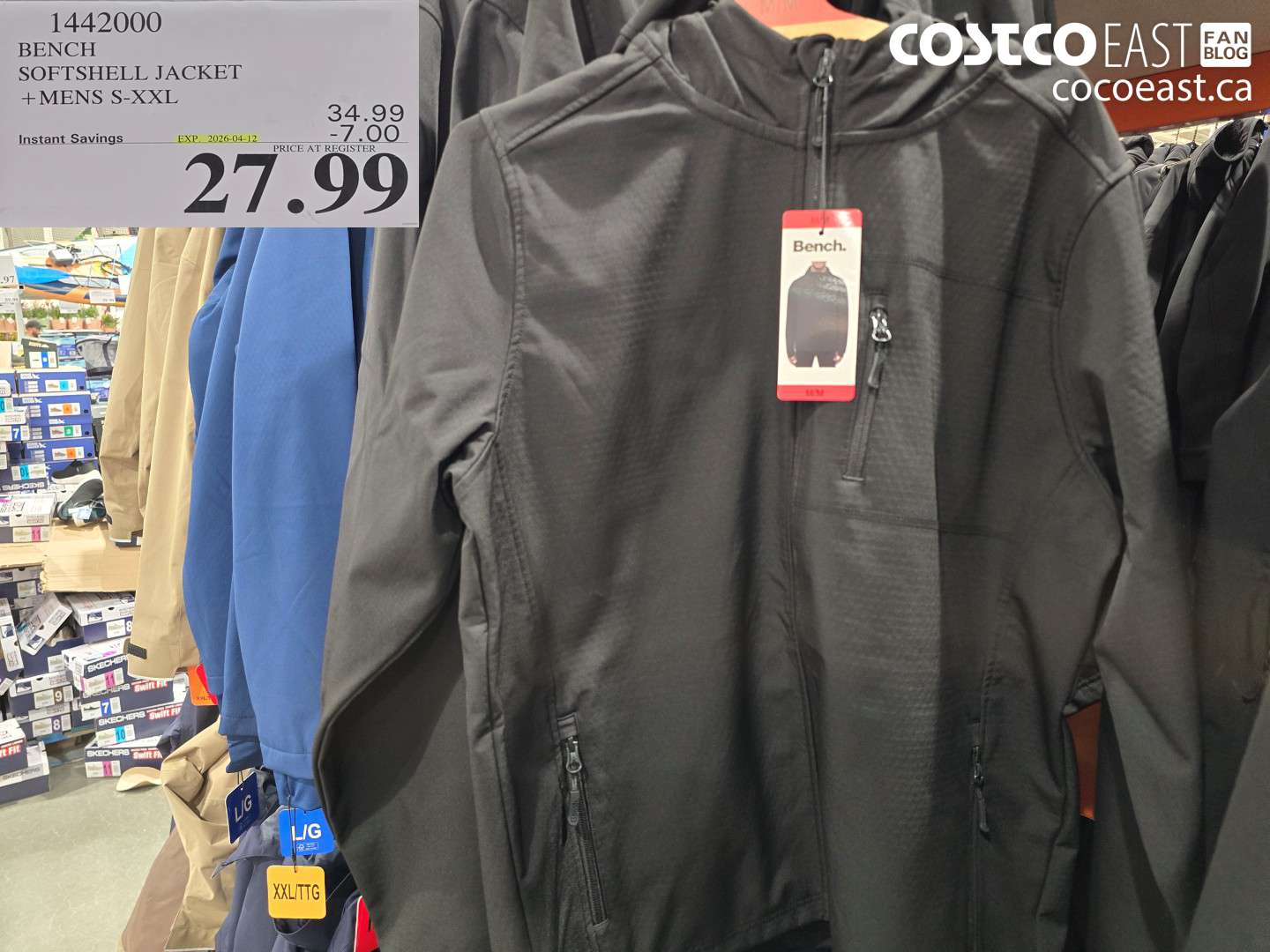 1442000 BENCH SOFTSHELL JACKET MENS S-XXL ($7.00 INSTANT SAVINGS EXPIRES ON 2026-04-12) $27.99